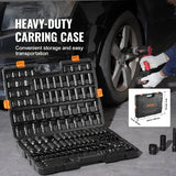 VEVOR Impact Sockets Set 130PCS 6-Point  Drive Bit Ratchet Tool Kit