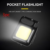 Rechargeable Emergency Light Keychain Portable Work